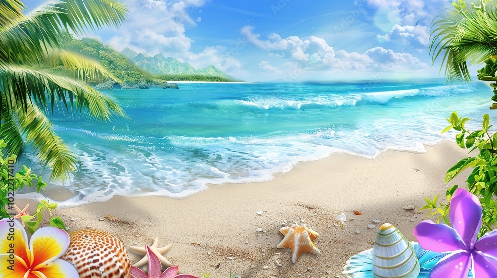 Beautiful Beach Background - a captivating and serene visual. The beautiful beach backdrop creates an enchanting and relaxing scene Beautiful Beach Background - a captivating and serene visual. The beautiful beach backdrop creates an enchanting and relaxing scene