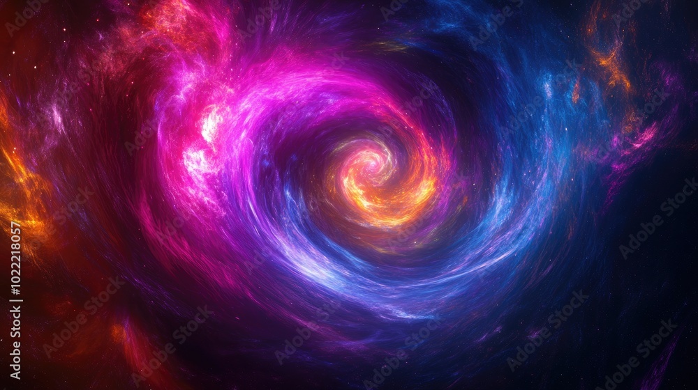 Obraz premium A Cosmic Spiral of Vibrant Colors and Light