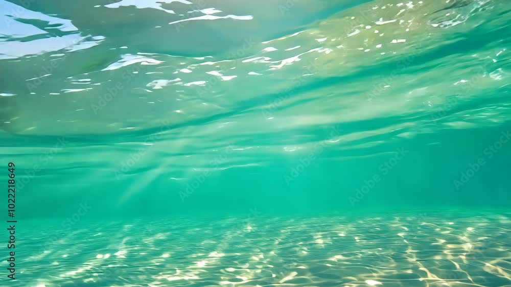 Ethereal Turquoise Currents Shimmering Under Sunlight - 4K Serene Nature Background Video Ethereal Turquoise Currents Shimmering Under Sunlight - 4K Serene Nature Background Video