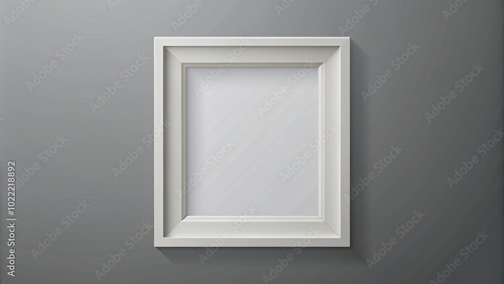 Empty white rectangular frame with passepartout on grey background, bordered to create a creative project, mockup template, or vector design object. Empty white rectangular frame with passepartout on grey background, bordered to create a creative project, mockup template, or vector design object.