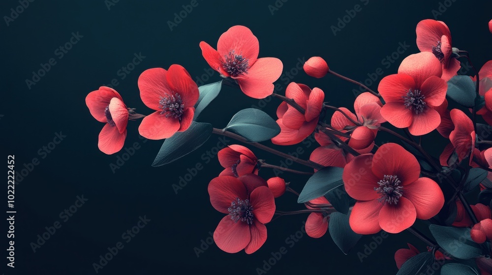Elegant Red Flower Arrangement on Dark Background Elegant Red Flower Arrangement on Dark Background