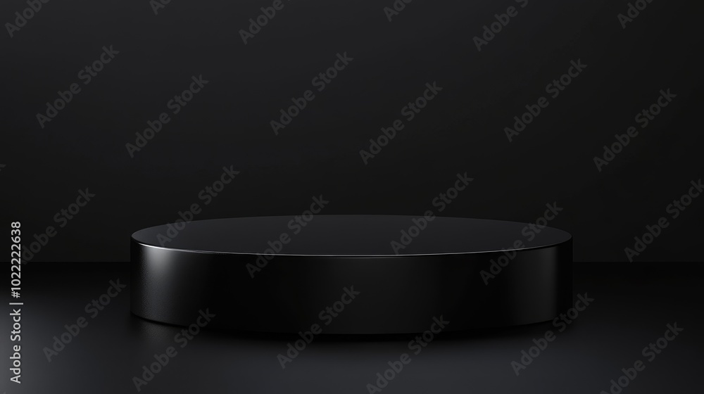 A Black Circular Platform Isolated on a Black Background A Black Circular Platform Isolated on a Black Background