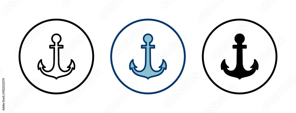 Anchor icon vector isolated on white background.Anchor symbol logo. Anchor marine icon. Anchor icon vector isolated on white background.Anchor symbol logo. Anchor marine icon.