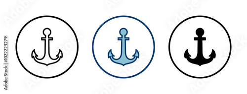 Anchor icon vector isolated on white background.Anchor symbol logo. Anchor marine icon.