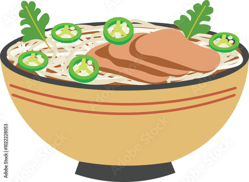 Pho Vietnam Food Illustration