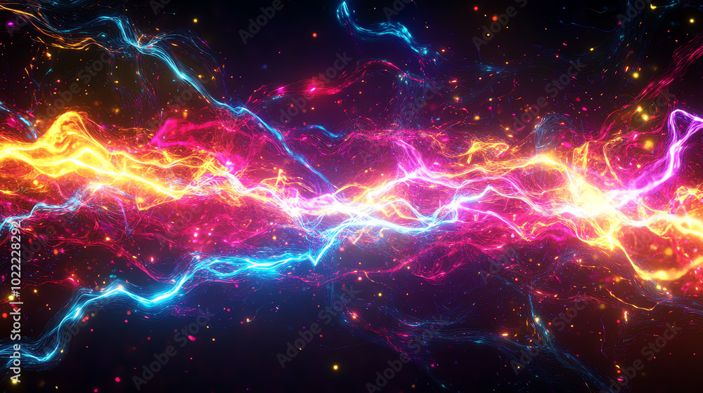 Electric energy wave, vibrant colors of pink, blue, and orange, visually stunning abstract background, ideal for modern digital art. Electric energy wave, vibrant colors of pink, blue, and orange, visually stunning abstract background, ideal for modern digital art.