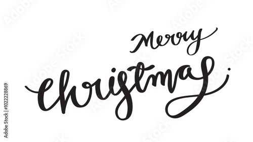 Merry Christmas calligraphy for greeting cards, festive decorations, social media posts, or merchandise like T-shirts and mugs. The simple and playful font.