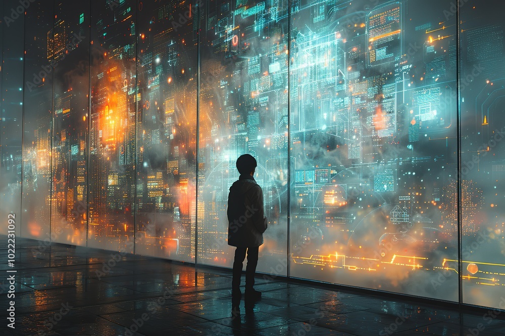 futuristic virtual museum visitors exhibits using augmented reality ai-guided technology tours futuristic virtual museum visitors exhibits using augmented reality ai-guided technology tours