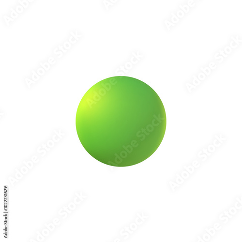 Plain matte Green 3D Sphere icon. Ball shape isolated on white background. Plastic Bubble. Simple Orb form. Vector 3D illustration. 