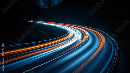 Nocturnal Symphony as a Tapestry of Light and Motion on the Urban Road