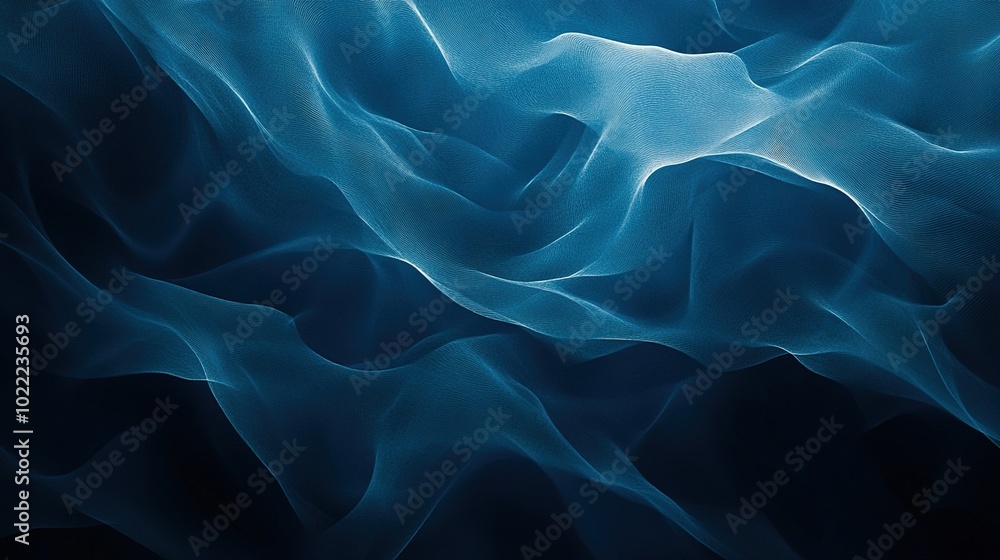 Obraz premium Soft Blue Waves Abstract Background