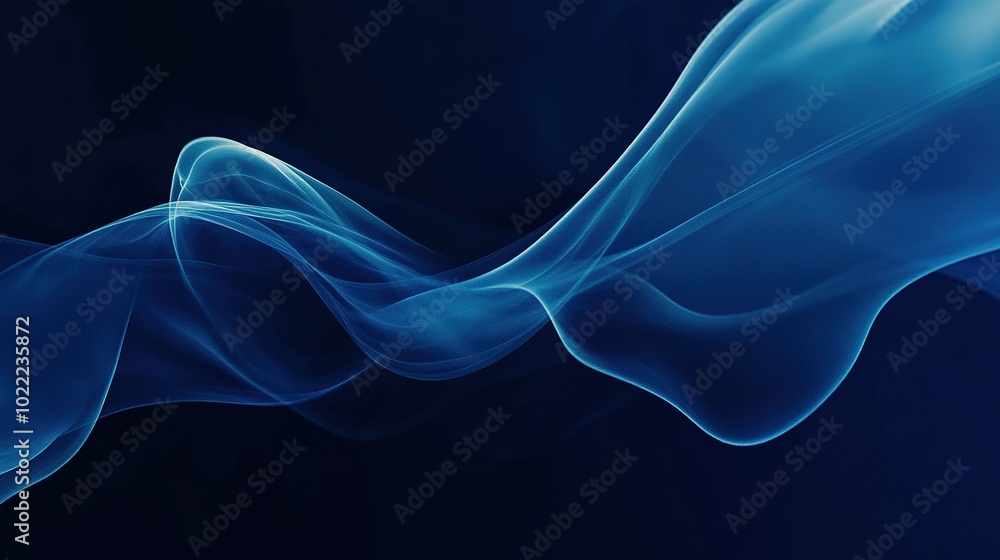 Fototapeta premium Abstract Blue Wave on Dark Background