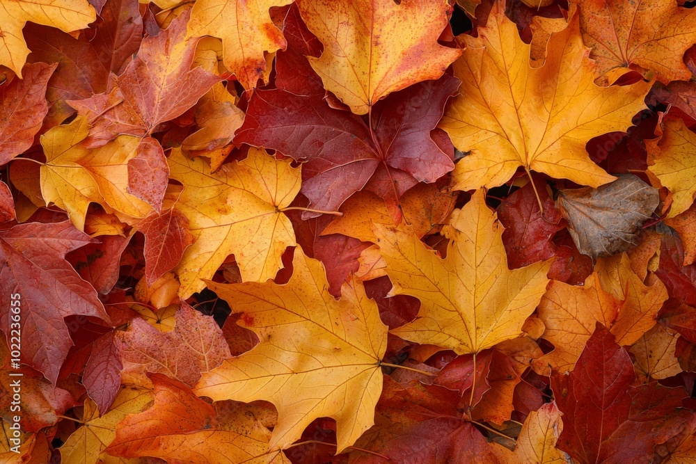 Obraz premium Fallen Leaves Season Background created with Generative AI