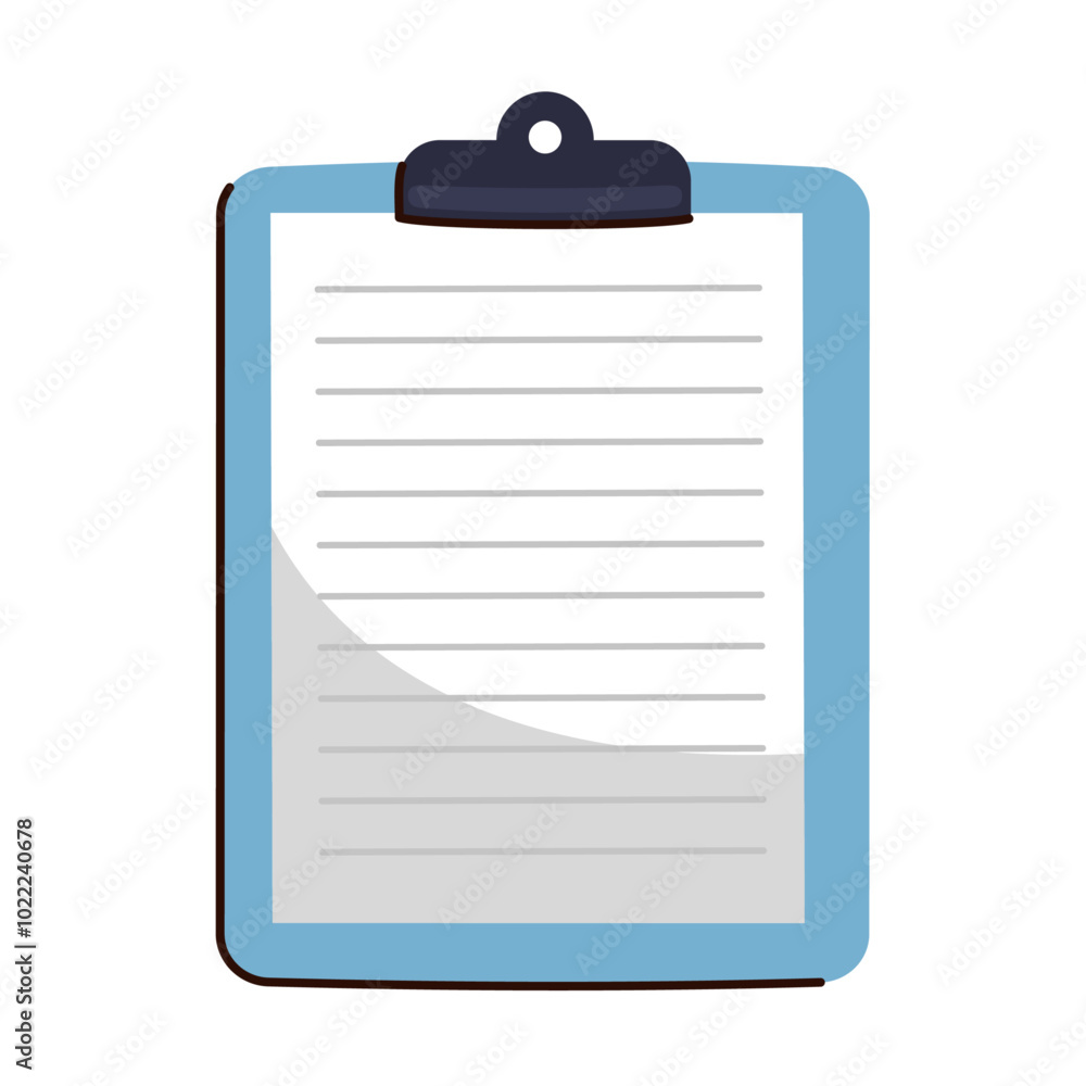 Illustration of paper clipboard on white Illustration of paper clipboard on white