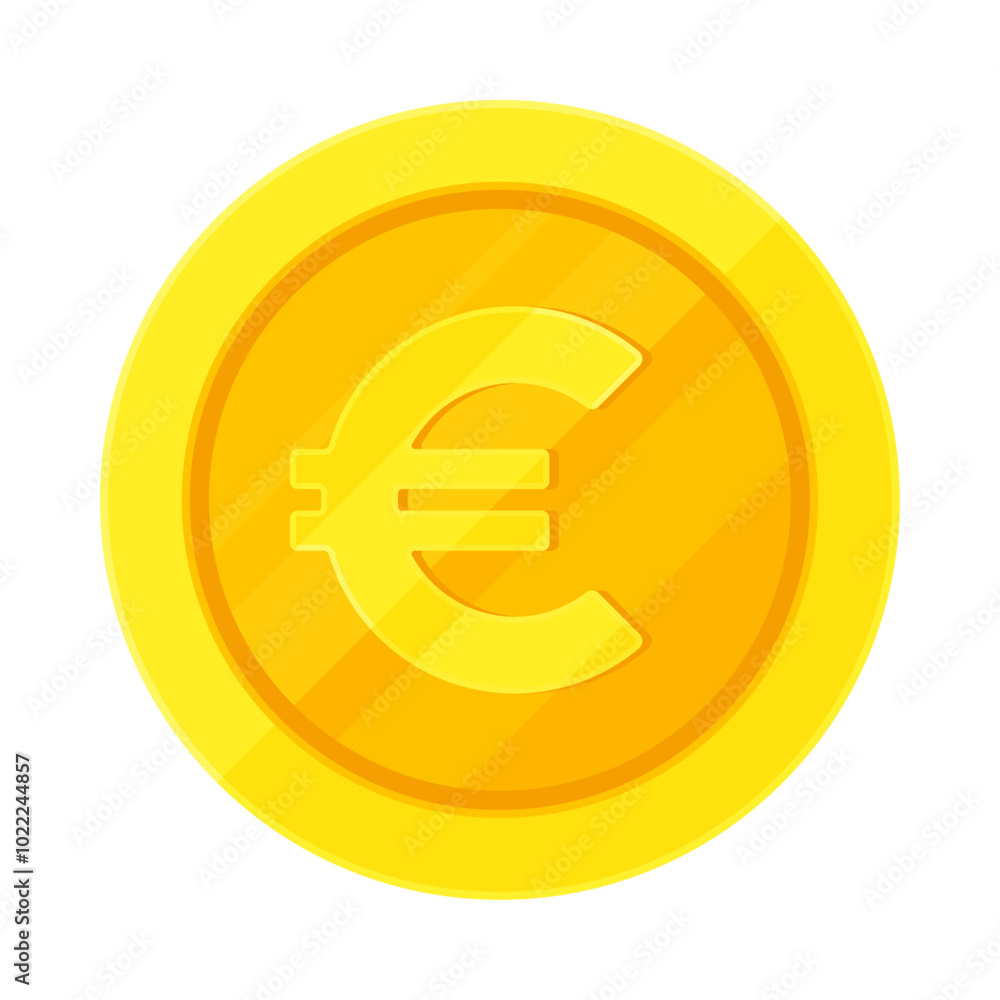 Gold coin with Euro sign. Economy, finance, investment, profit, money, European Union currency concept. Flat vector illustration isolated on white background
Gold coin with Euro sign. Economy, finance, investment, profit, money, European Union currency concept. Flat vector illustration isolated on white background
