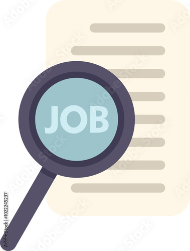 Magnifying glass is being used to carefully examine potential job offers listed on a paper document