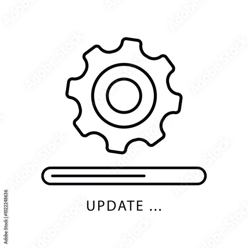 gear update processing outlines vector design illustration