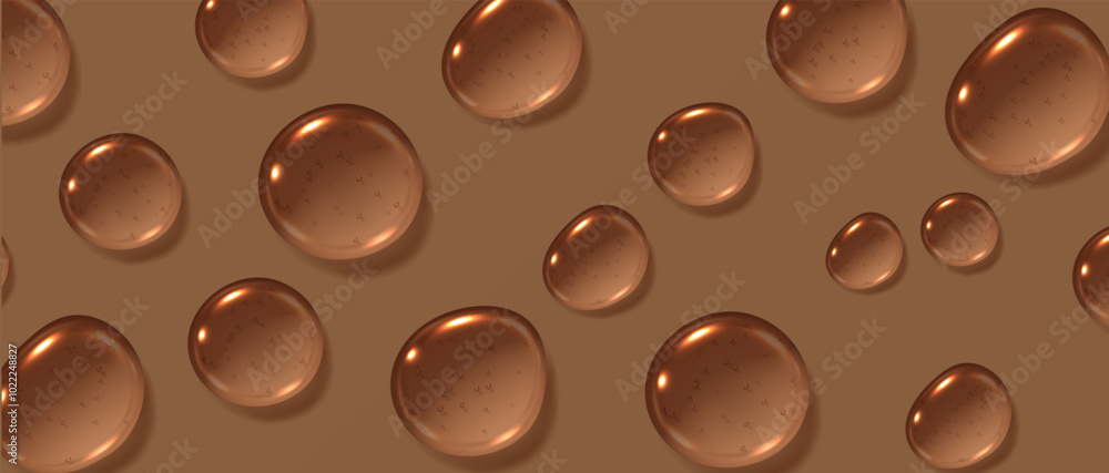 Cola drops, realistic soda droplets, glossy beer liquid, soy sauce or coffee concept. Vector illustration. Cola drops, realistic soda droplets, glossy beer liquid, soy sauce or coffee concept. Vector illustration.