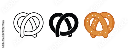 set of pretzel vector flat design vector design illustration 