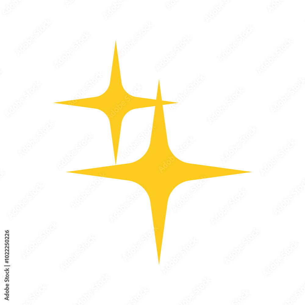shining yellow glow star flat design 