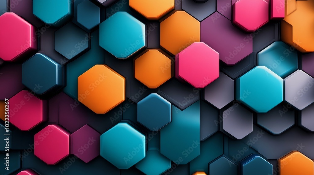 Colorful Hexagonal Pattern Background Design Colorful Hexagonal Pattern Background Design