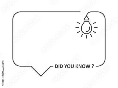 did you know bubble text bulb outline template