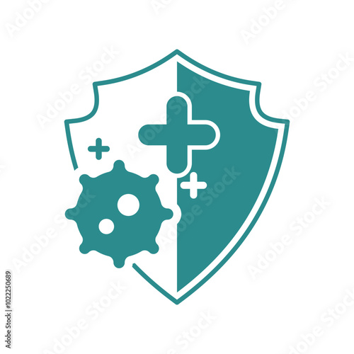 virus disease shield green vector design illustration