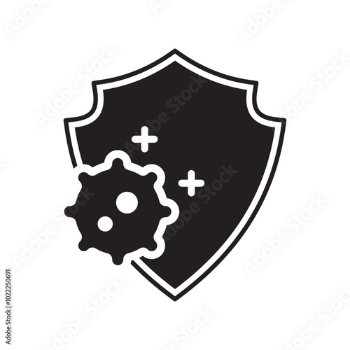 virus disease shield vector design illustration
