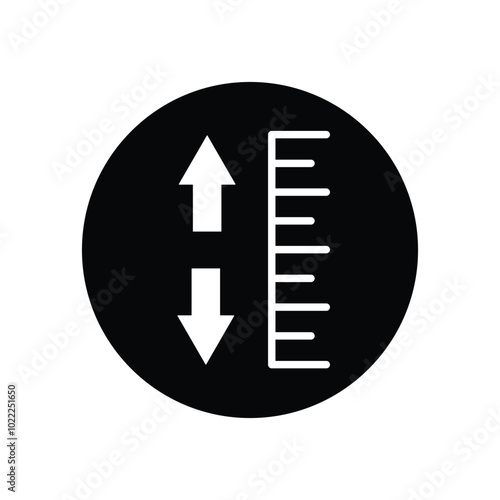 adjustable black height icon vector design illustration