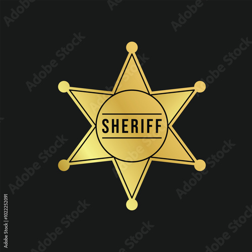 gold sheriff star symbol