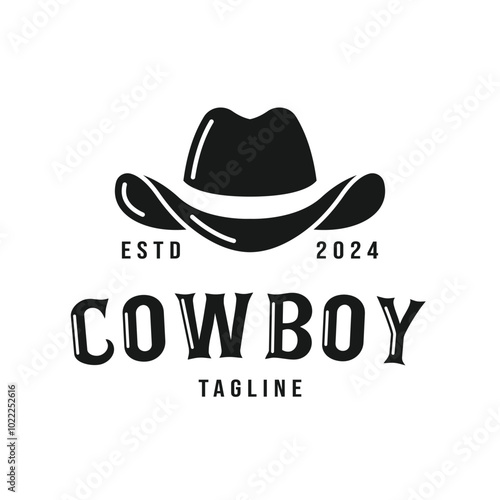 cowboy hat logo vector design illustration
