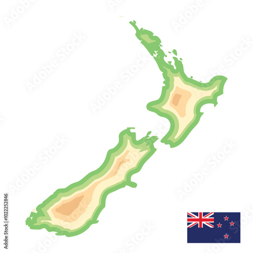 new zealand map green land vector design illustration