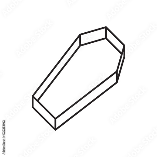 coffin outline vector design illustration