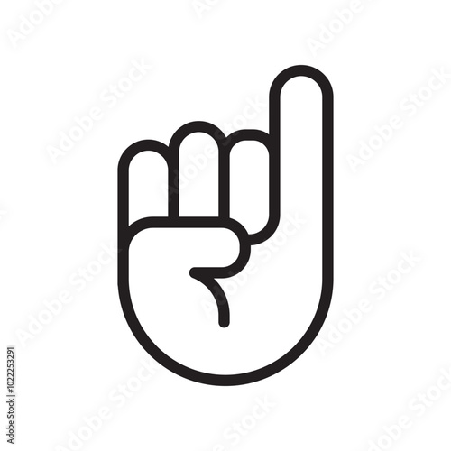 little finger line icon vector design illustration