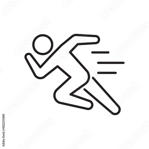 fast run icon outline