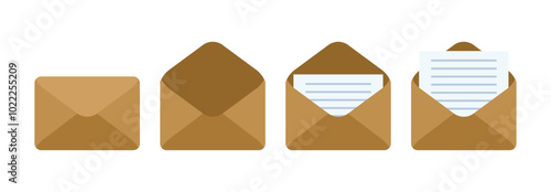 mail flat design brown vector design illustration