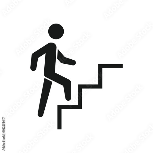 man on the steps icon black