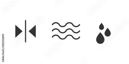 thin wave water drop icon