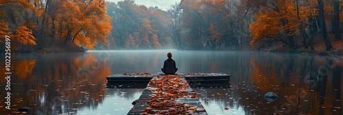 Demonstrate effective stress management techniques an image of someone practicing progressive muscle relaxation in a peaceful natural setting