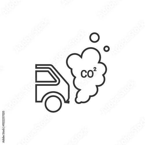 car pollution exaust vector co2