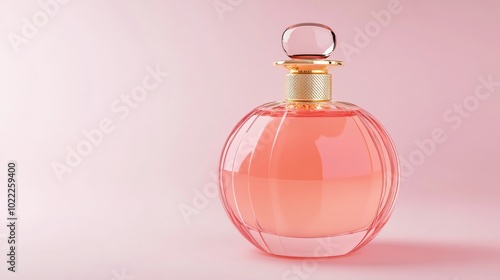 Elegant Pink Perfume Bottle on Soft Background