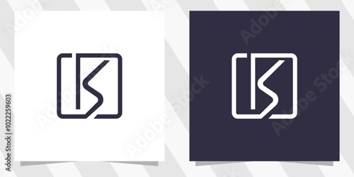 letter ks sk logo design vector