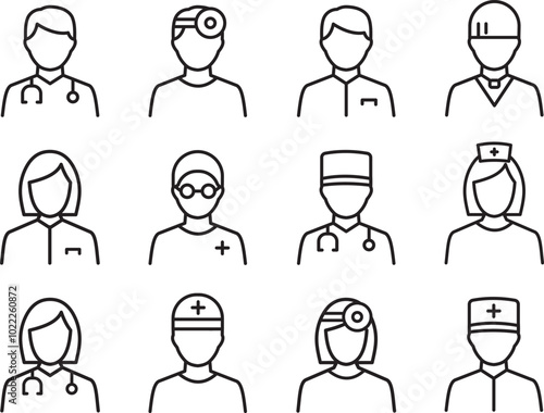 icon health person doctor nurse midwife