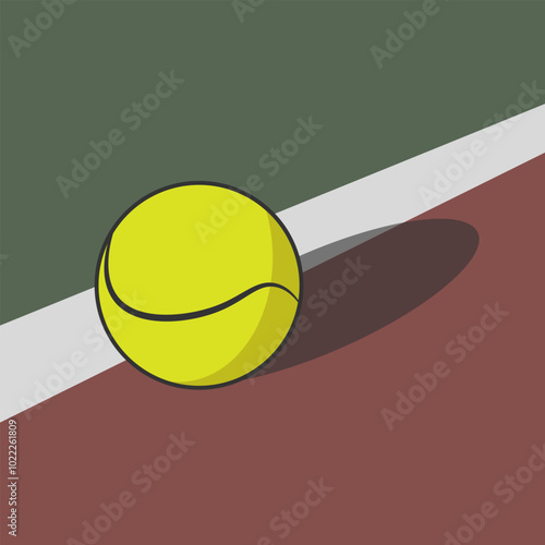 court tennis ball flat design