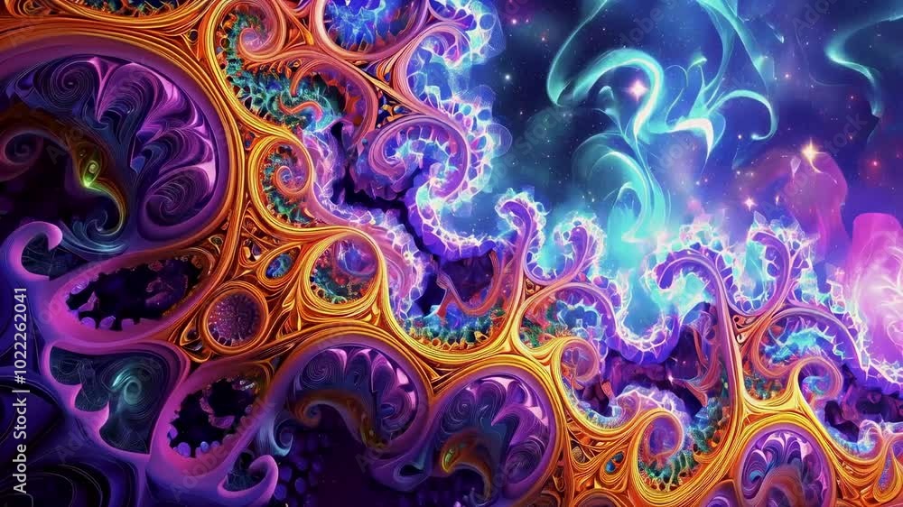 4K Colorful Cosmic Fractal Patterns 4K Colorful Cosmic Fractal Patterns