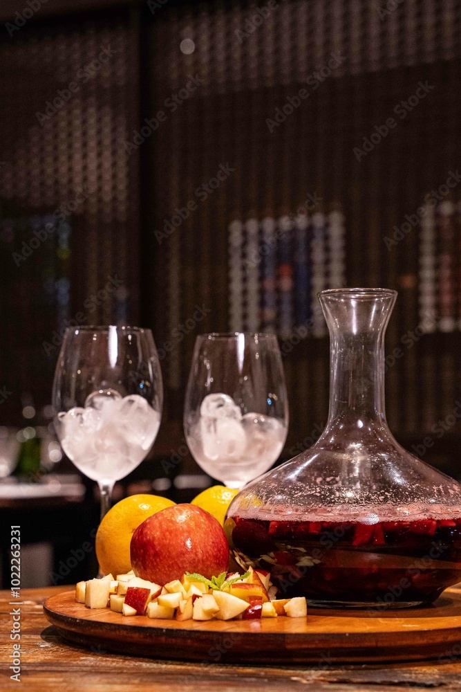 Obraz premium drink with fruits and wine