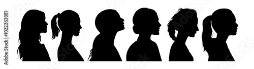 female head silhouette side view
