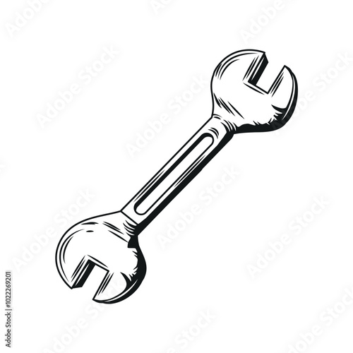 wrench mechanic tool sketch style