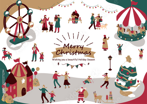 クリスマスを楽しむ人達