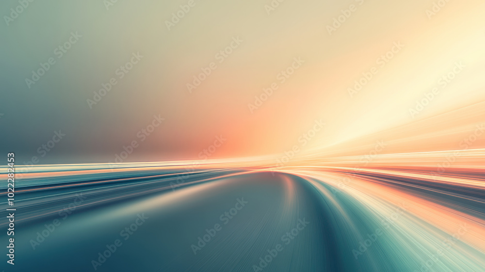 Abstract blurred light streaks create dynamic sense of movement over soft gradient background, evoking feelings of speed and tranquility Abstract blurred light streaks create dynamic sense of movement over soft gradient background, evoking feelings of speed and tranquility